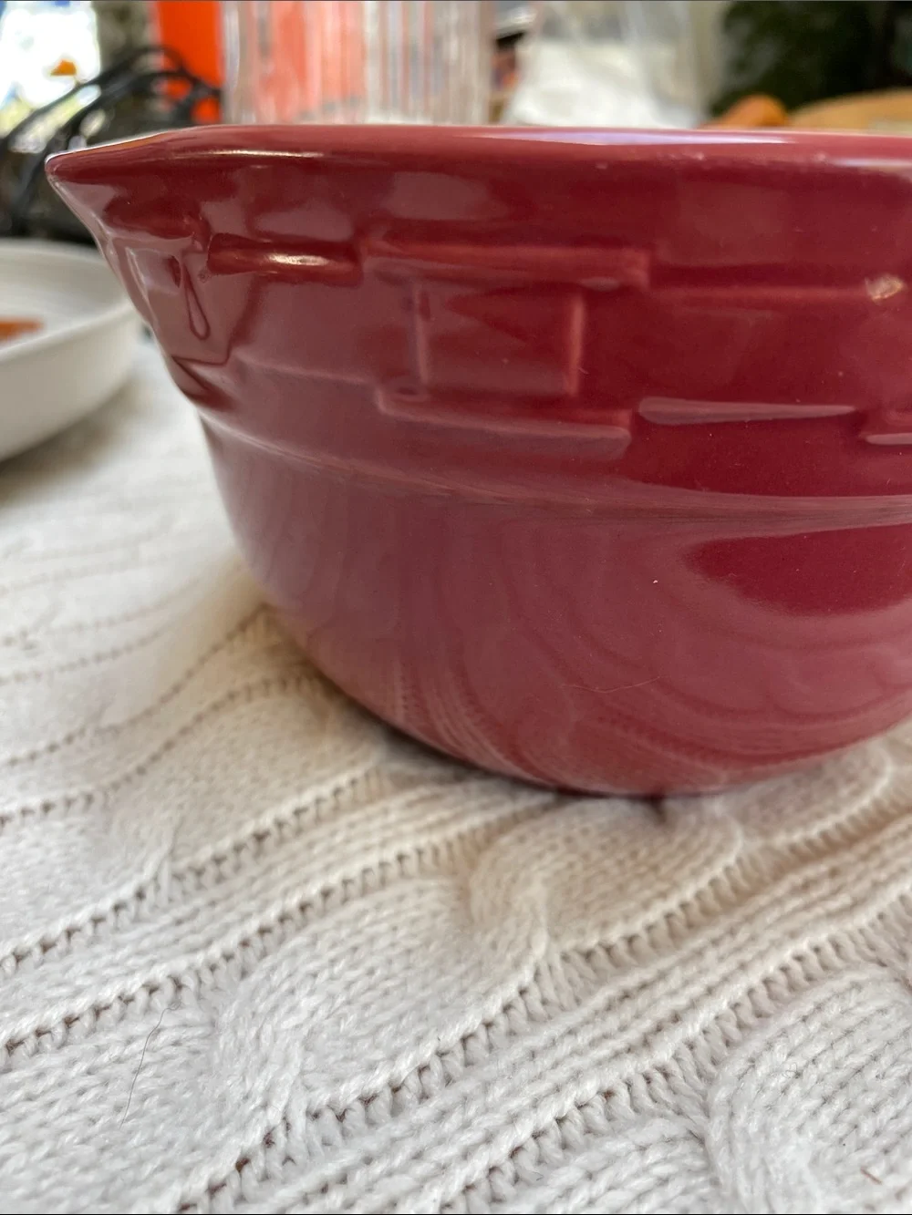 Longaberger Woven Traditions mixing/prep bowl Paprika color 25 oz/3 cups wet/dry